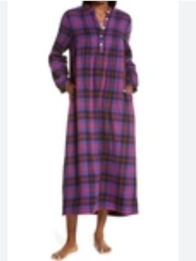 L.L. Bean Plaid Flannel Nightgown
